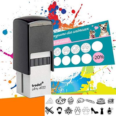 Trodat Printy 4922-20x20 mm Noir Tampon Encreur Automatique Cartes De Fidélité 4 lignes Personnalisable Impression nette & précise - Publicité Trodat Printy 4922-20x20 mm Noir Tampon Encreur Automatique Cartes De Fidélité 4 lignes Personnalisable Impression nette & précise - Publicité