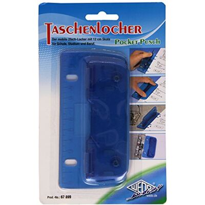 WEDO Perforateur de poche pour 3 Feuilles Coloris assortis Bleu, Orange OU Vert - Publicité WEDO Perforateur de poche pour 3 Feuilles Coloris assortis Bleu, Orange OU Vert - Publicité