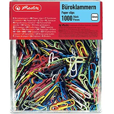 herlitz 8859134 Boîte de 1000 trombones de bureau 26 mm (Import Allemagne) - Publicité herlitz 8859134 Boîte de 1000 trombones de bureau 26 mm (Import Allemagne) - Publicité