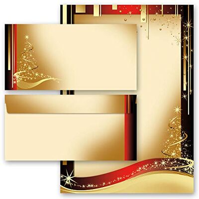 Paper-Media Set complet de 40 pièces Style, LETTRE DE NOËL Noël 20 feuilles de papier à lettres et 20 enveloppes DIN LONG sans fenêtre - Publicité Paper-Media Set complet de 40 pièces Style, LETTRE DE NOËL Noël 20 feuilles de papier à lettres et 20 enveloppes DIN LONG sans fenêtre - Publicité