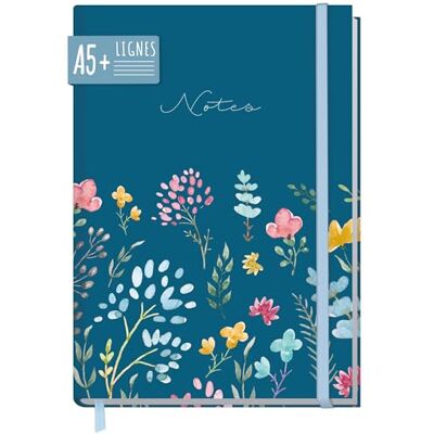 Häfft paper&you® Carnet A5+ ligné "Happy Flower" Carnet de 156 pages lignées avec élastique, papier 100 g/m² – pour tenir un journal, prendre des notes - Publicité Häfft paper&you® Carnet A5+ ligné "Happy Flower" Carnet de 156 pages lignées avec élastique, papier 100 g/m² – pour tenir un journal, prendre des notes - Publicité