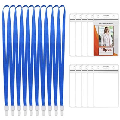 KYSUN 10 Set Porte Badge avec Lanière Bleu, Étanche ID Carte Porte, PVC Transparent Titulaires de Carte, Porte-Cartes avec Sangle de Cou pour Carte de Visite Exposition Entreprise Étudiant - Publicité KYSUN 10 Set Porte Badge avec Lanière Bleu, Étanche ID Carte Porte, PVC Transparent Titulaires de Carte, Porte-Cartes avec Sangle de Cou pour Carte de Visite Exposition Entreprise Étudiant - Publicité