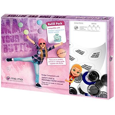 mia mai Buttons Kit de Recharge de Badges de 30mm de diamètre (Pack de 30) compatibles avec Badge-It Badge-Maker (60 pcs) - Publicité mia mai Buttons Kit de Recharge de Badges de 30mm de diamètre (Pack de 30) compatibles avec Badge-It Badge-Maker (60 pcs) - Publicité