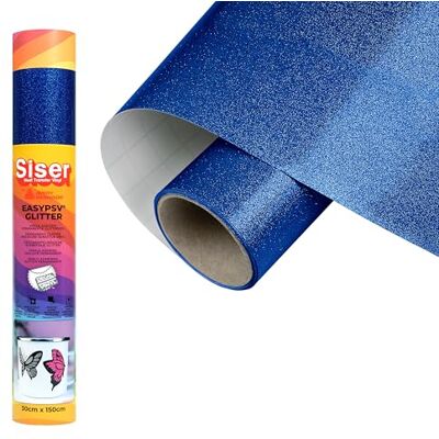 SISER EasyPSV Glitter Vinyle adhésif permanent pailleté, Marine Blue, 150 x 30 cm, pour personnaliser des objets et des surfaces rigides, compatible avec les machines de découpe - Publicité SISER EasyPSV Glitter Vinyle adhésif permanent pailleté, Marine Blue, 150 x 30 cm, pour personnaliser des objets et des surfaces rigides, compatible avec les machines de découpe - Publicité