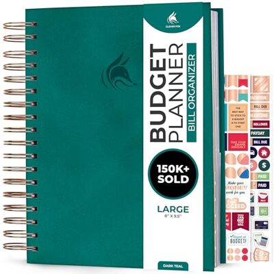 Clever Fox Planificateur de Budget Organiseur Factures Mensuelles avec Poches Carnet de Suivi Dépenses, Journal de Budgétisation Planificateur Financier Livre de Budget Grande Taille Sarcelle - Publicité Clever Fox Planificateur de Budget Organiseur Factures Mensuelles avec Poches Carnet de Suivi Dépenses, Journal de Budgétisation Planificateur Financier Livre de Budget Grande Taille Sarcelle - Publicité