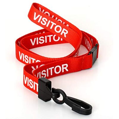 CKB LTD® Lot de 10 Rouge Visit Courroie tour de cou avec Lanière à Clip Plastique en Rotatif pour Cou Cordons de Badge de Bureau Carte de Visite étiquette pour nom Porte-Badge D'identification - Publicité CKB LTD® Lot de 10 Rouge Visit Courroie tour de cou avec Lanière à Clip Plastique en Rotatif pour Cou Cordons de Badge de Bureau Carte de Visite étiquette pour nom Porte-Badge D'identification - Publicité