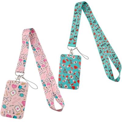 JiNks Porte Badge avec Cordon Tour de Cou 2Pcs avec Porte-cartes pour Infirmière, Docteur, Nurse Neck Lanyards pour Badges d'Identification, Clés, Téléphone Portable - Publicité JiNks Porte Badge avec Cordon Tour de Cou 2Pcs avec Porte-cartes pour Infirmière, Docteur, Nurse Neck Lanyards pour Badges d'Identification, Clés, Téléphone Portable - Publicité