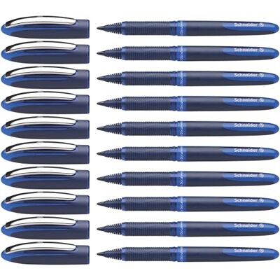 Schneider One Business (Stylos roller, non rétractable,indélébile) Lot de 10, Encre bleue - Publicité Schneider One Business (Stylos roller, non rétractable,indélébile) Lot de 10, Encre bleue - Publicité