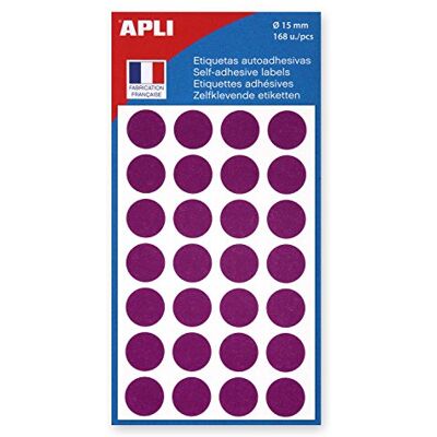 Apli Lot de 6 Sachets de 168 étiquettes Gommettes de signalisation Rondes 15 mm Violet - Publicité Apli Lot de 6 Sachets de 168 étiquettes Gommettes de signalisation Rondes 15 mm Violet - Publicité