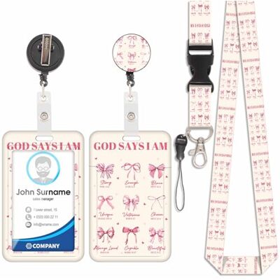 Viojrlly Porte Badge avec Cordon Tour De Cou avec Porte-Cartes, Porte Cartes avec Enrouleurs de Badge Rétractable, Détachable Lanyard, Swivel Lobster Clasp, pour porte badges d'Identification (Arc) - Publicité Viojrlly Porte Badge avec Cordon Tour De Cou avec Porte-Cartes, Porte Cartes avec Enrouleurs de Badge Rétractable, Détachable Lanyard, Swivel Lobster Clasp, pour porte badges d'Identification (Arc) - Publicité