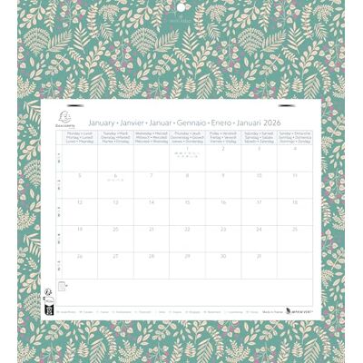 Exacompta Calendrier mensuel EasyCal Mini Labo 24x18cm sur plaque 2026 - Publicité Exacompta Calendrier mensuel EasyCal Mini Labo 24x18cm sur plaque 2026 - Publicité