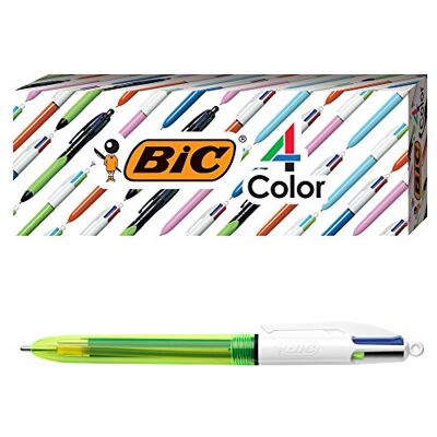 BIC Lot de 3 stylos à bille fluo 4 couleurs, pointe moyenne/grasse (1,0/1,6 mm), encres assorties - Publicité BIC Lot de 3 stylos à bille fluo 4 couleurs, pointe moyenne/grasse (1,0/1,6 mm), encres assorties - Publicité