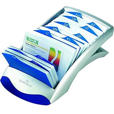Durable 241323 Fichier Linéaire pour Carte de Visite Visifix desk Argent/Bleu - Publicité Durable 241323 Fichier Linéaire pour Carte de Visite Visifix desk Argent/Bleu - Publicité