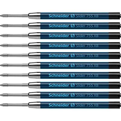Schneider Slider 755 Mine pour Stylo-Bille (Pointe Extra large (XB)) Lot de 10, Noir - Publicité Schneider Slider 755 Mine pour Stylo-Bille (Pointe Extra large (XB)) Lot de 10, Noir - Publicité