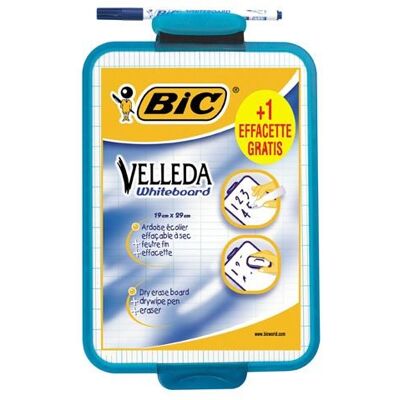 BIC 1 Ardoise Velleda Surface effaçable à sec + 1 lot de 4 feutres - Publicité BIC 1 Ardoise Velleda Surface effaçable à sec + 1 lot de 4 feutres - Publicité