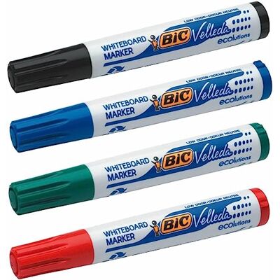 BIC Velleda 1701 Lot de 48 marqueurs pour tableau blanc Pointe ogive 1,5 mm 927259 - Publicité BIC Velleda 1701 Lot de 48 marqueurs pour tableau blanc Pointe ogive 1,5 mm 927259 - Publicité
