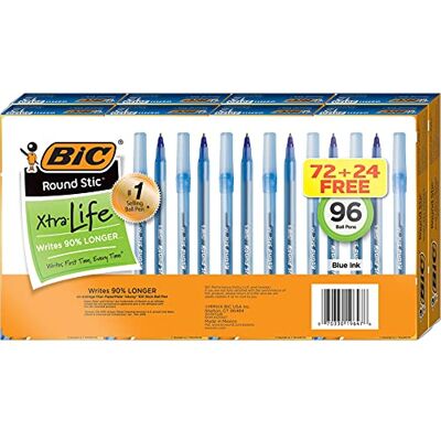 BIC Round Stic Xtra Life – 96 pièces – Bleu - Publicité BIC Round Stic Xtra Life – 96 pièces – Bleu - Publicité