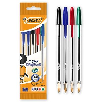 BIC CRISTAL Original Stylos-Bille, 5 unités - Publicité BIC CRISTAL Original Stylos-Bille, 5 unités - Publicité