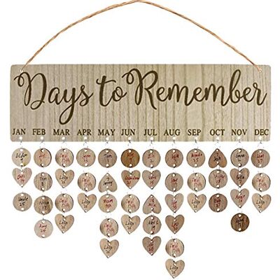 BESPORTBLE Conseil D'anniversaire de Famille Ensemble Suspendu Calendrier en Bois Calendrier Mural Décor pour Rappel D'amis de Famille Amis - Publicité BESPORTBLE Conseil D'anniversaire de Famille Ensemble Suspendu Calendrier en Bois Calendrier Mural Décor pour Rappel D'amis de Famille Amis - Publicité