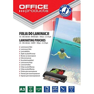Produits de Bureau - Film de Laminage - A3, 2x125 Microns, Brillant, 100 Feuilles - Publicité Produits de Bureau - Film de Laminage - A3, 2x125 Microns, Brillant, 100 Feuilles - Publicité