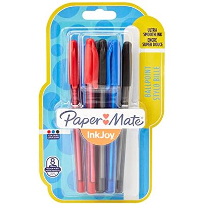 Paper Mate Inkjoy Lot de 8 stylos à bille assortis Noir 100 - Publicité Paper Mate Inkjoy Lot de 8 stylos à bille assortis Noir 100 - Publicité