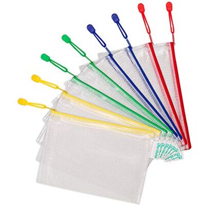 Djois Tarifold Fr 509029- Lot de 8 Pochettes Plastique A5 Zip, Fermeture éclair Document Chemises transparentes Dossier pour Bureaux, Voyage, école, Maison, Couleurs Assortie - Publicité Djois Tarifold Fr 509029- Lot de 8 Pochettes Plastique A5 Zip, Fermeture éclair Document Chemises transparentes Dossier pour Bureaux, Voyage, école, Maison, Couleurs Assortie - Publicité
