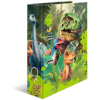 HERMA Classeur A4 dinosaure, 7 cm de large, pour enfants, avec motif animal, classeur coloré avec impression intérieure, pour garçons et filles - Publicité HERMA Classeur A4 dinosaure, 7 cm de large, pour enfants, avec motif animal, classeur coloré avec impression intérieure, pour garçons et filles - Publicité