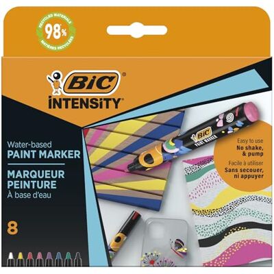 BIC Pochette de 8 marqueurs peinture Intensity pointe Ogive moyenne - Publicité BIC Pochette de 8 marqueurs peinture Intensity pointe Ogive moyenne - Publicité