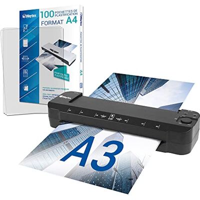 Waytex Plastifieuse A3 A4 A5 A6 A7 Pro Ultra Rapide à Chaud et à Froid jusqu’à 2x150 microns Température Réglable pour Usage Professionnel Intensif Pack avec 100 Pochettes A4 - Publicité Waytex Plastifieuse A3 A4 A5 A6 A7 Pro Ultra Rapide à Chaud et à Froid jusqu’à 2x150 microns Température Réglable pour Usage Professionnel Intensif Pack avec 100 Pochettes A4 - Publicité