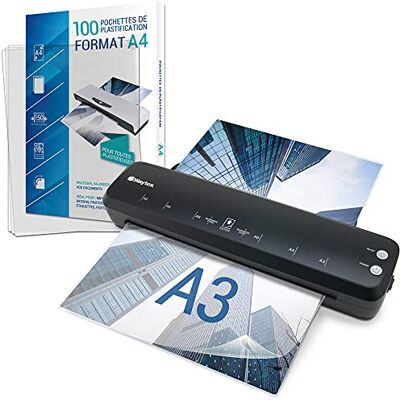 Waytex Plastifieuse A3 A4 A5 A6 A7 Pro Ultra Rapide à Chaud et à Froid jusqu’à 2x150 microns Température Réglable pour Usage Professionnel Intensif Pack avec 100 Pochettes A4 - Publicité Waytex Plastifieuse A3 A4 A5 A6 A7 Pro Ultra Rapide à Chaud et à Froid jusqu’à 2x150 microns Température Réglable pour Usage Professionnel Intensif Pack avec 100 Pochettes A4 - Publicité