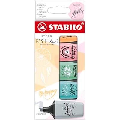 Surligneur STABILO Mini Pastelove 2.0 - Couleurs Pastel, Double Pointe, Compact - Publicité Surligneur STABILO Mini Pastelove 2.0 - Couleurs Pastel, Double Pointe, Compact - Publicité