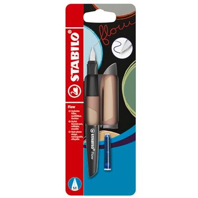 STABILO Flow, Stylo Plume, Rechargeable, Collection Flow MONOCHROME, Brun - Publicité STABILO Flow, Stylo Plume, Rechargeable, Collection Flow MONOCHROME, Brun - Publicité