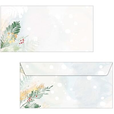 Sigel DU481 Enveloppe de Noël "Christmas Forest Watercolor", gommées, DL, 50 enveloppes - Publicité Sigel DU481 Enveloppe de Noël "Christmas Forest Watercolor", gommées, DL, 50 enveloppes - Publicité
