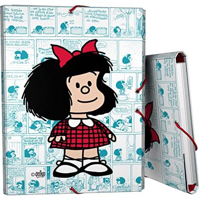 Grafoplás Classeur scolaire 3 rabats Carton doublé Couverture rigide Taille Folio Collection Design Mafalda puces Certifié FSC - Publicité Grafoplás Classeur scolaire 3 rabats Carton doublé Couverture rigide Taille Folio Collection Design Mafalda puces Certifié FSC - Publicité