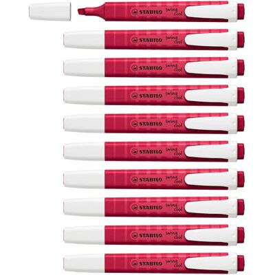 STABILO Surligneur swing cool NatureCOLORS Wildflower Lot x 10 surligneurs rouge dahlia - Publicité STABILO Surligneur swing cool NatureCOLORS Wildflower Lot x 10 surligneurs rouge dahlia - Publicité