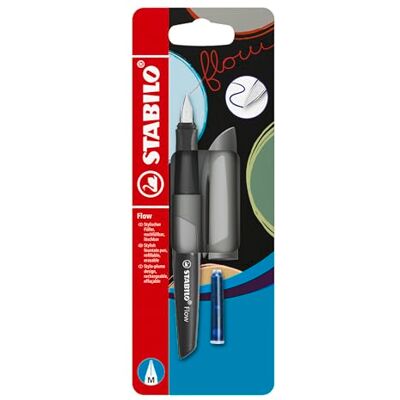 STABILO Flow, Stylo Plume, Rechargeable, Collection Flow MONOCHROME, Gris - Publicité STABILO Flow, Stylo Plume, Rechargeable, Collection Flow MONOCHROME, Gris - Publicité