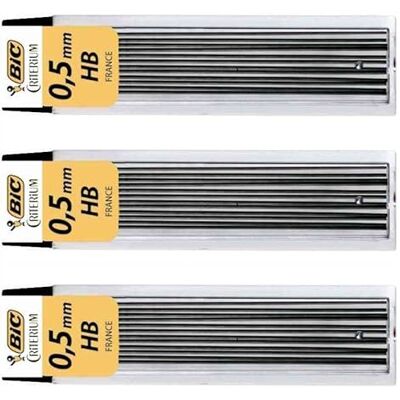 BIC Lot de 3 Etuis de 12 mines pour porte-mines Critérium 0,5 mm HB - Publicité BIC Lot de 3 Etuis de 12 mines pour porte-mines Critérium 0,5 mm HB - Publicité