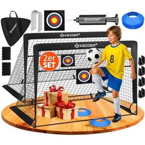 KESSER Lot de 2 portes de football pour enfants Buts de football pliables en fibre de verre pour l'intérieur, l'extérieur et le jardin avec sac de transport 6 cônes + pompe Noir - Publicité KESSER Lot de 2 portes de football pour enfants Buts de football pliables en fibre de verre pour l'intérieur, l'extérieur et le jardin avec sac de transport 6 cônes + pompe Noir - Publicité