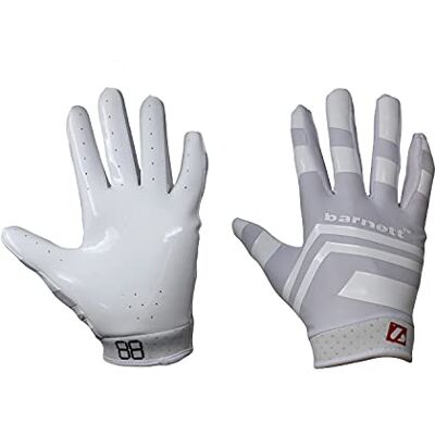 Barnett Blanc (M) Gants de Football américain de Pro Receveur, RE,DB,RB - Publicité Barnett Blanc (M) Gants de Football américain de Pro Receveur, RE,DB,RB - Publicité
