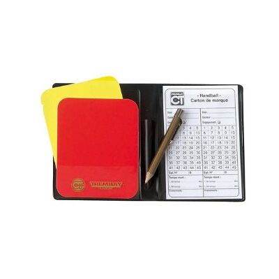 Visiodirect Mini Set d'arbitre Handball Contient 2 cartons : Rouge et Jaune; fiche d'arbitre et Crayon - Publicité Visiodirect Mini Set d'arbitre Handball Contient 2 cartons : Rouge et Jaune; fiche d'arbitre et Crayon - Publicité
