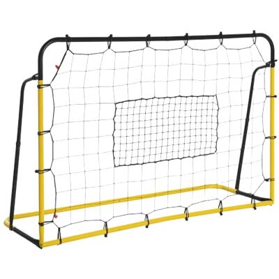 HOMCOM Filet de Rebond de Football 5 Angles 184L x 123H cm Jaune et Noir Rebondisseur de Football, Réglables de 60° à 90°, Entraînement Baseball Basket-Ball - Publicité HOMCOM Filet de Rebond de Football 5 Angles 184L x 123H cm Jaune et Noir Rebondisseur de Football, Réglables de 60° à 90°, Entraînement Baseball Basket-Ball - Publicité