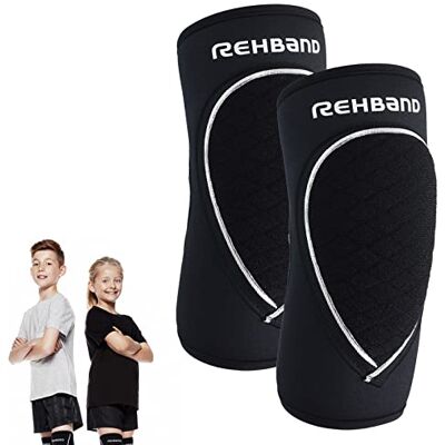 Rehband Coudière rembourée enfants, noir, coudières confortables pour volley-ball, handball & sports d'intérieur - Publicité Rehband Coudière rembourée enfants, noir, coudières confortables pour volley-ball, handball & sports d'intérieur - Publicité