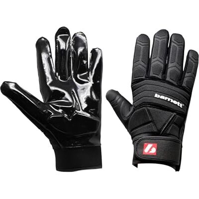 Barnett FLG-03 Gants de Football Professionnels pour monteurs de Lignes, OL, DL Noir Taille S - Publicité Barnett FLG-03 Gants de Football Professionnels pour monteurs de Lignes, OL, DL Noir Taille S - Publicité