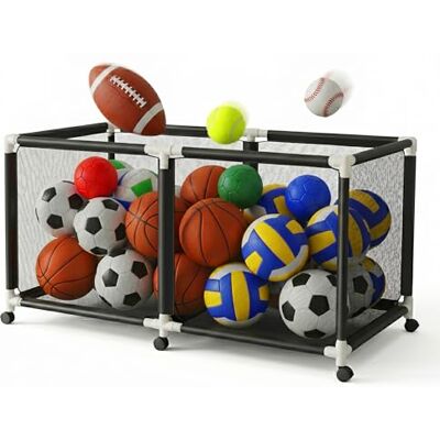 Relaxdays Chariot à Ballons 4 Roues avec Frein, Cage pour Football, Noir Basket-ball, volley-ball, choix de la taille - Publicité Relaxdays Chariot à Ballons 4 Roues avec Frein, Cage pour Football, Noir Basket-ball, volley-ball, choix de la taille - Publicité