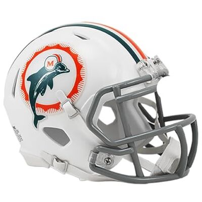 Riddell Mini Football Casque NFL Speed Miami Dolphins 1972 - Publicité Riddell Mini Football Casque NFL Speed Miami Dolphins 1972 - Publicité