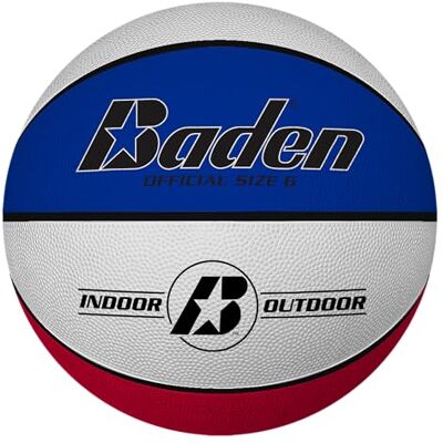 Ballon de basketball Uhlsport Basic Baden - Blanc/Rouge/Royal - Indoor/Outdoor - Publicité Ballon de basketball Uhlsport Basic Baden - Blanc/Rouge/Royal - Indoor/Outdoor - Publicité