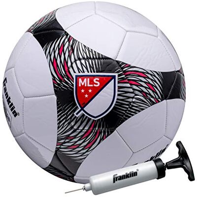Franklin Sports Ballon de Football MLS Pro Vent Taille Officielle Couverture Souple Taille et Poids Officiels Pompe à air Incluse - Publicité Franklin Sports Ballon de Football MLS Pro Vent Taille Officielle Couverture Souple Taille et Poids Officiels Pompe à air Incluse - Publicité