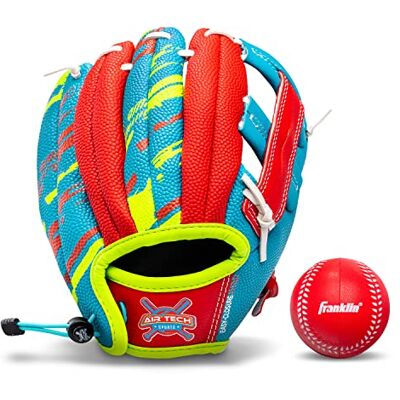 Franklin Sports Air Tech Baseball Glove with Ball Tee Ball Soft Air Tech Foam Royal/Red - Publicité Franklin Sports Air Tech Baseball Glove with Ball Tee Ball Soft Air Tech Foam Royal/Red - Publicité