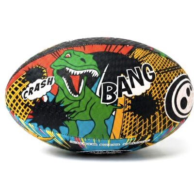 Optimum - Cartoon Rugby Ball - Taille 3 - Dino - Rugby ball - Publicité Optimum - Cartoon Rugby Ball - Taille 3 - Dino - Rugby ball - Publicité