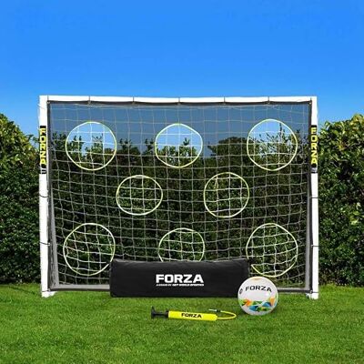 FORZA But de Football en PVC de 2,4 m x 1,8 m Cage de Foot de Jardin Résistante aux Intempéries Mur de Tir, Ballon et Sac en Option Entraînement à la Maison - Publicité FORZA But de Football en PVC de 2,4 m x 1,8 m Cage de Foot de Jardin Résistante aux Intempéries Mur de Tir, Ballon et Sac en Option Entraînement à la Maison - Publicité